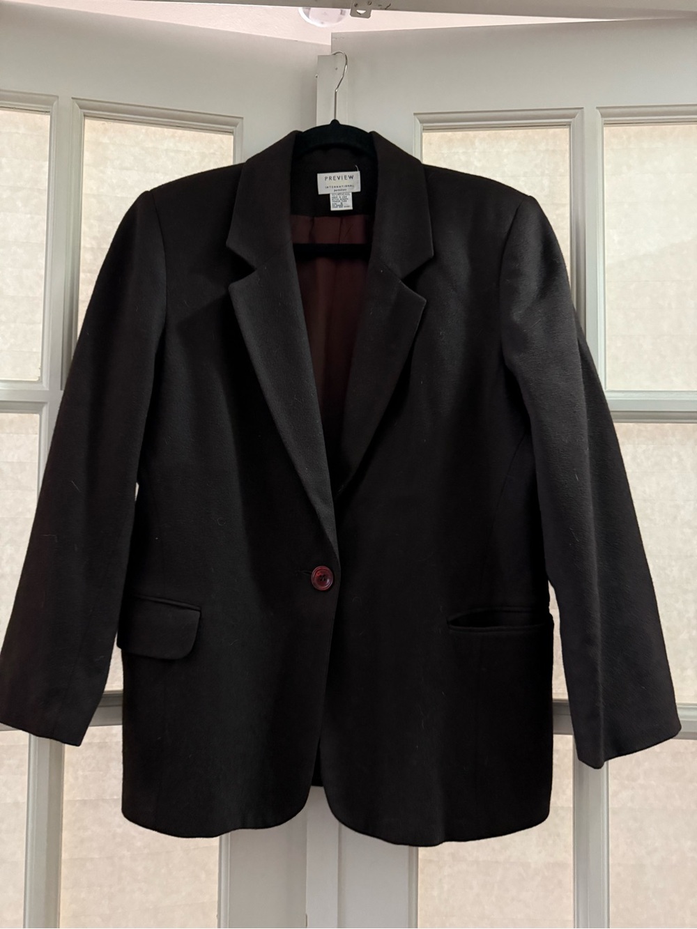 Preview International Wool Blazer in Chocolate Brown Size Small
